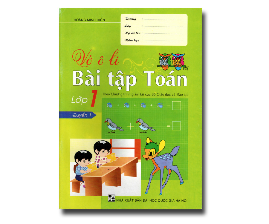 Vở ô li bài tập toán lớp 1 quyển 1