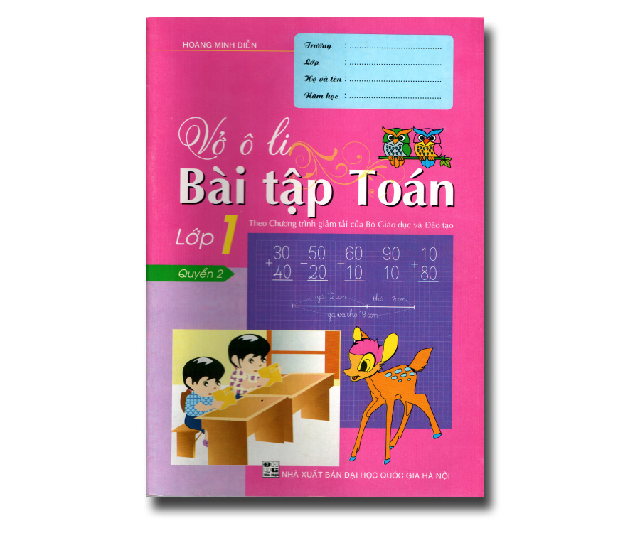 Vở ô li bài tập toán lớp 1 quyển 2